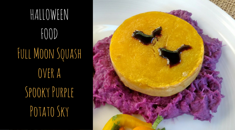 Halloween Food: Full Moon Squash Over Purple Potato Sky
