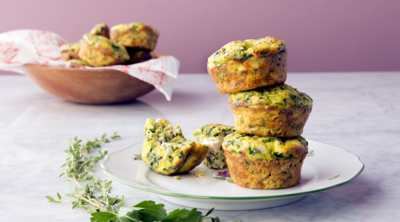 Herb + Goat Cheese Crustless Quiches