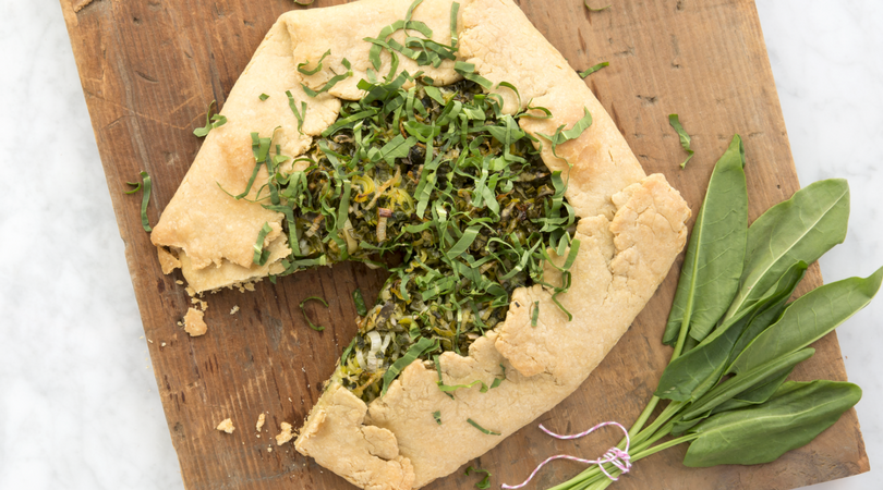 Sorrel and Spring Onion Rustic Tart