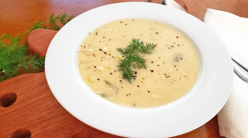 Lemon Leek Soup with Rice