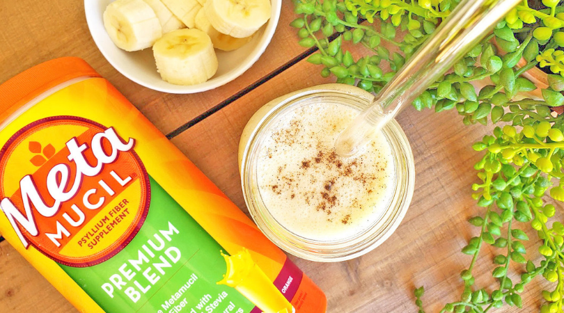 Vegan Banana Peanut Butter Cardamon Smoothie with Metamucil Premium Blend