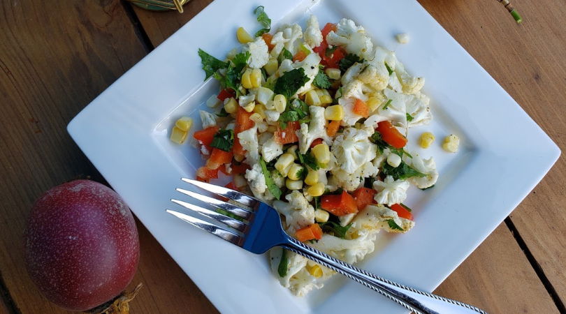 Chopped Raw Cauliflower Salad