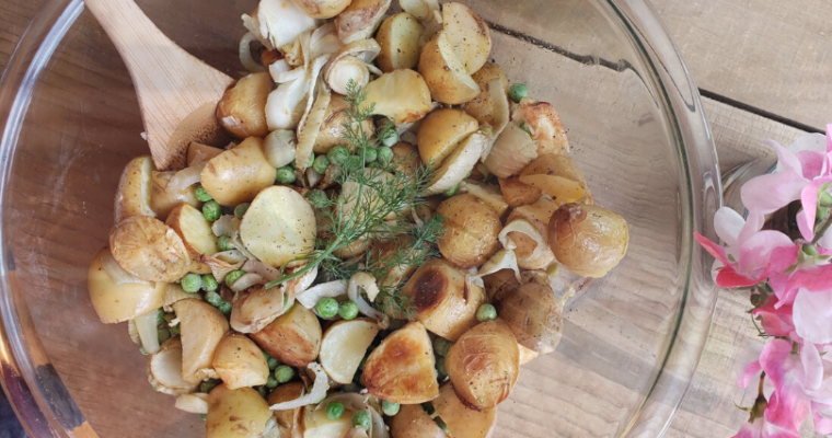 Roasted Fennel & Potato Salad with Peas