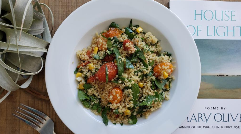 roasted cherry tomato spinach quinoa