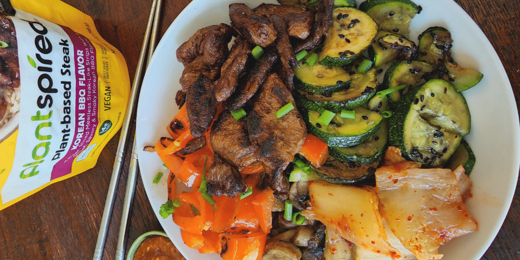 Vegetarian Bibimbap with Nasoya’s Plantspired Steak