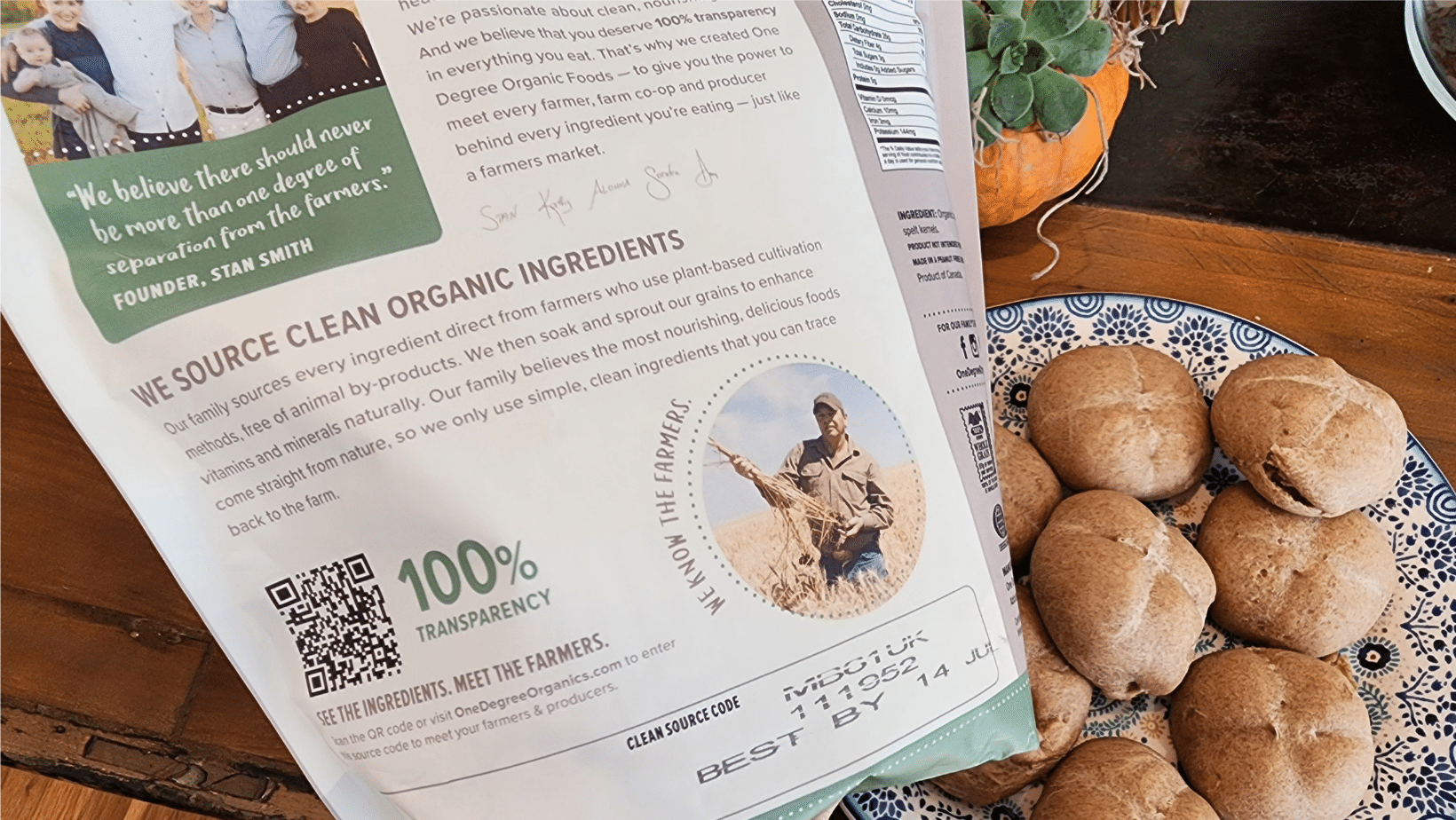organic ingredient QR code One Degree BoredMom