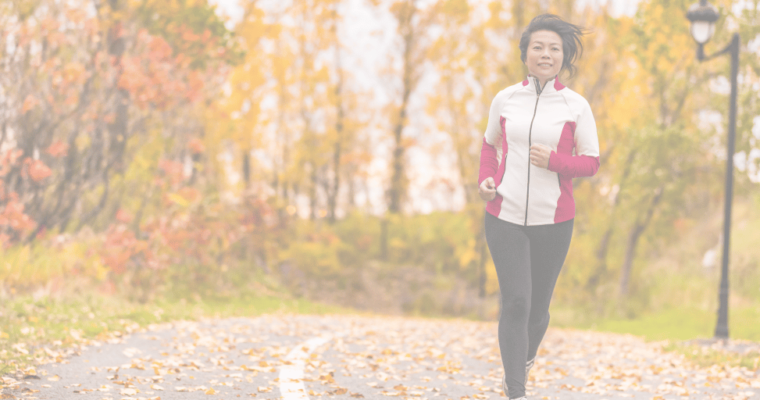 woman running in the fall season
