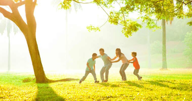 family in a park