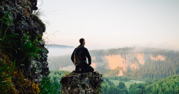 Reflecting on top of a mountain