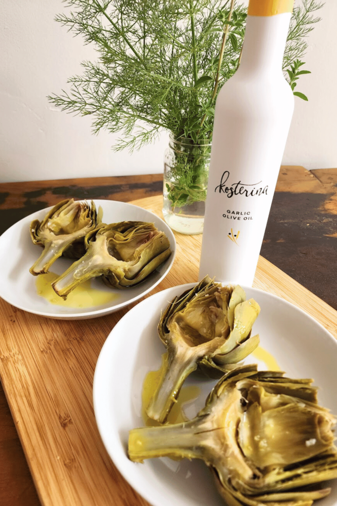 steamed artichokes with big garlic flavor
