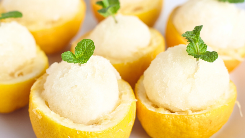 Sorbet lemon ice cream 