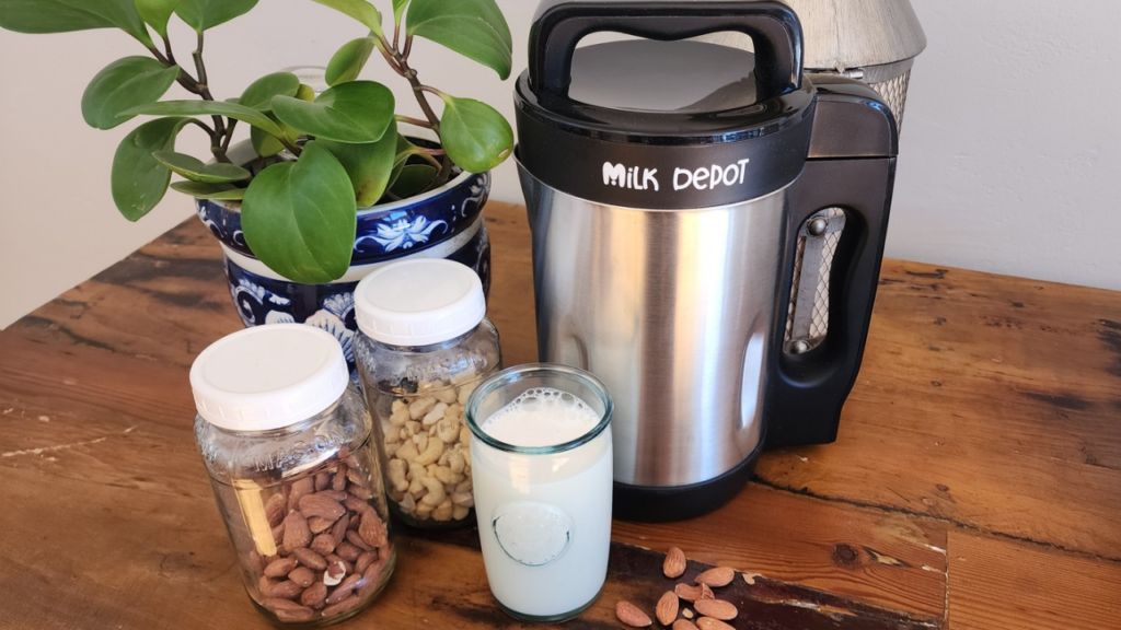 making oat and nut milk with milk depot