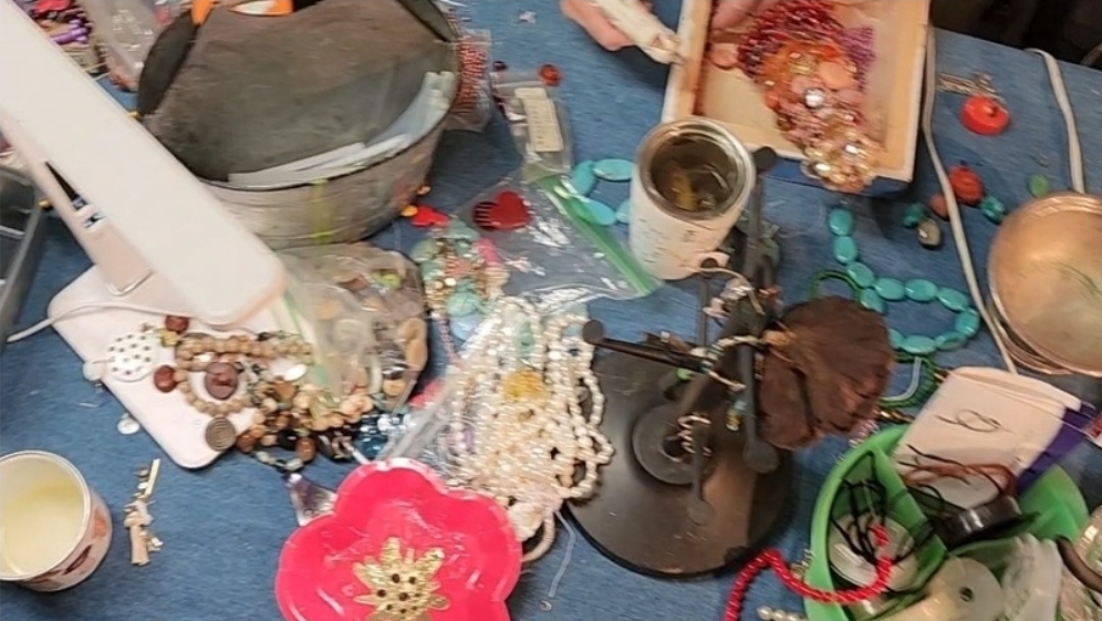 messy craft table