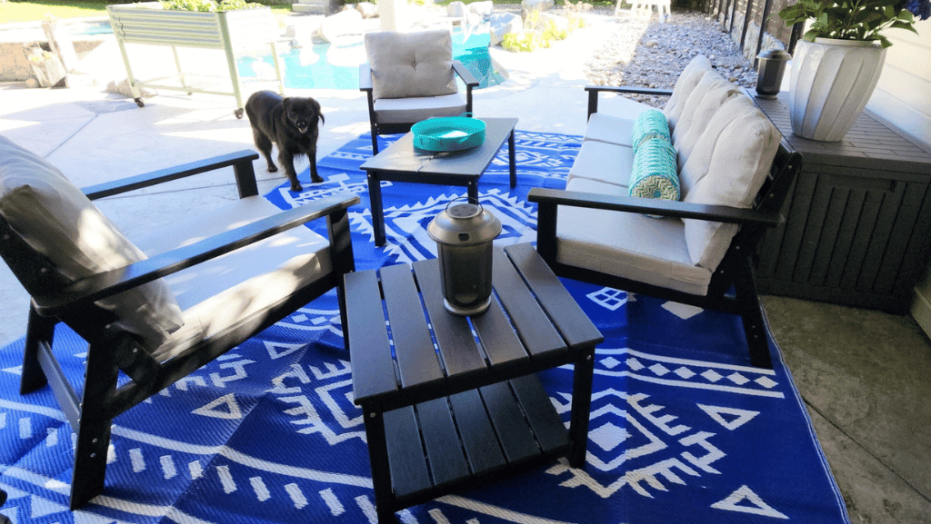 Pamapic Outdoor HDPE Patio 7 Piece Set(3 person sofa)